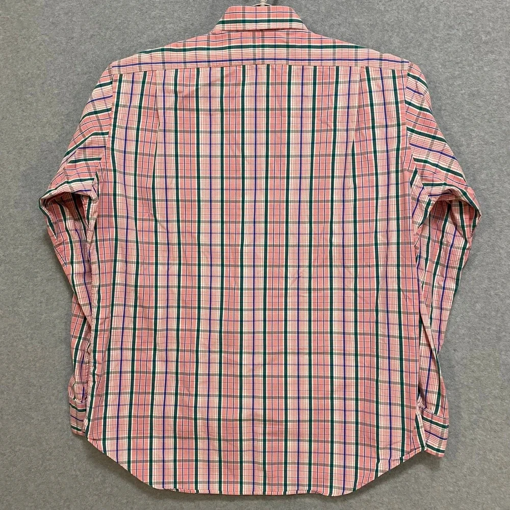 POLO RALPH LAUREN Men's L Estate Sport Cotton Pink Green Plaid Button Up Shirt